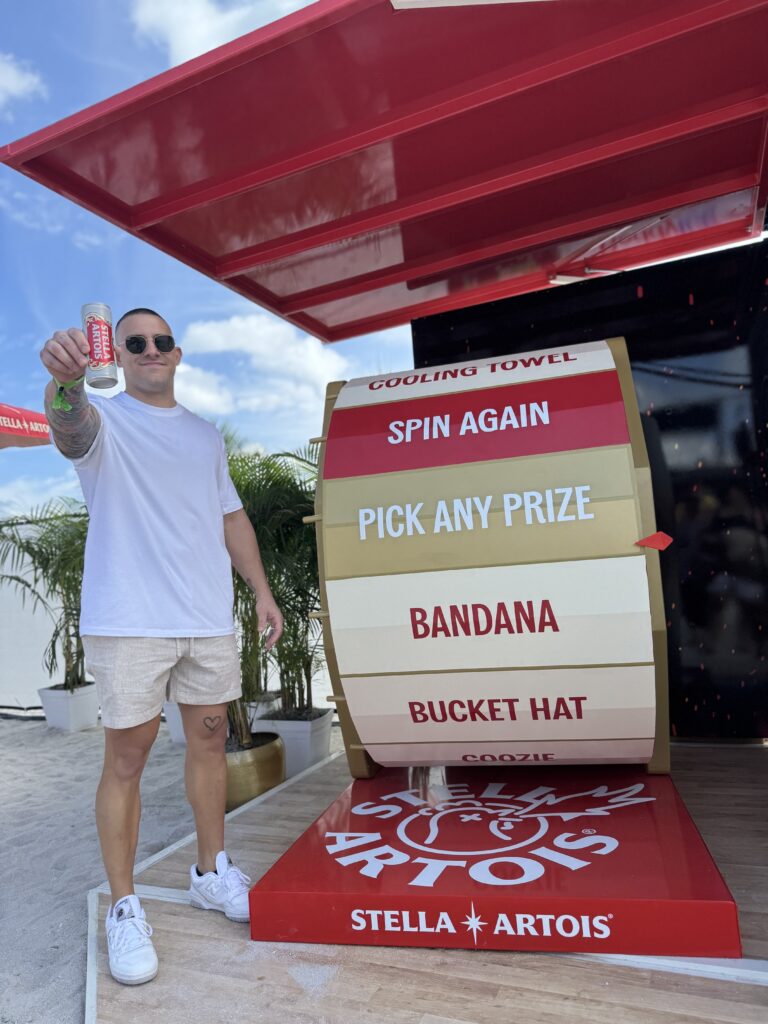 Stella Artois trailer prize wheel